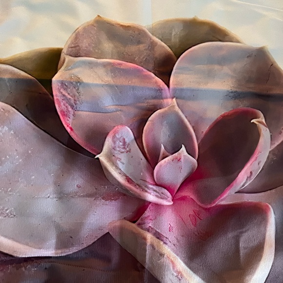 Pink and Gray Succulent Print Pillow Cover 17.5 x 17.5 NWOT - Picture 2 of 4